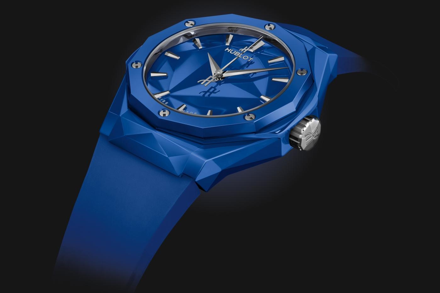 Side Hublot Classic Fusion Orlinski Blue Ceramic Ref# 550.ES.5100.RX.ORL21