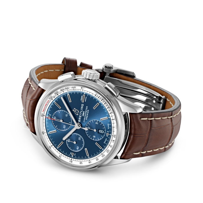 Side Breitling Premier Chronograph 42 Stainless Steel Ref# A13315351C1P1