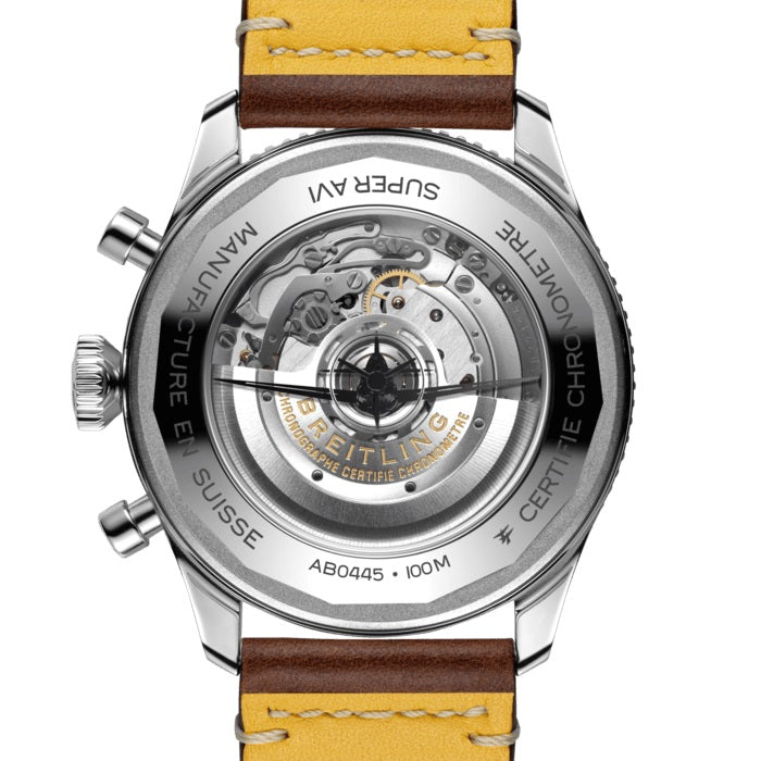 Back Breitling Super AVI B04 Chronograph GMT 46 Curtiss Warhawk Ref# AB04452A1L1X1