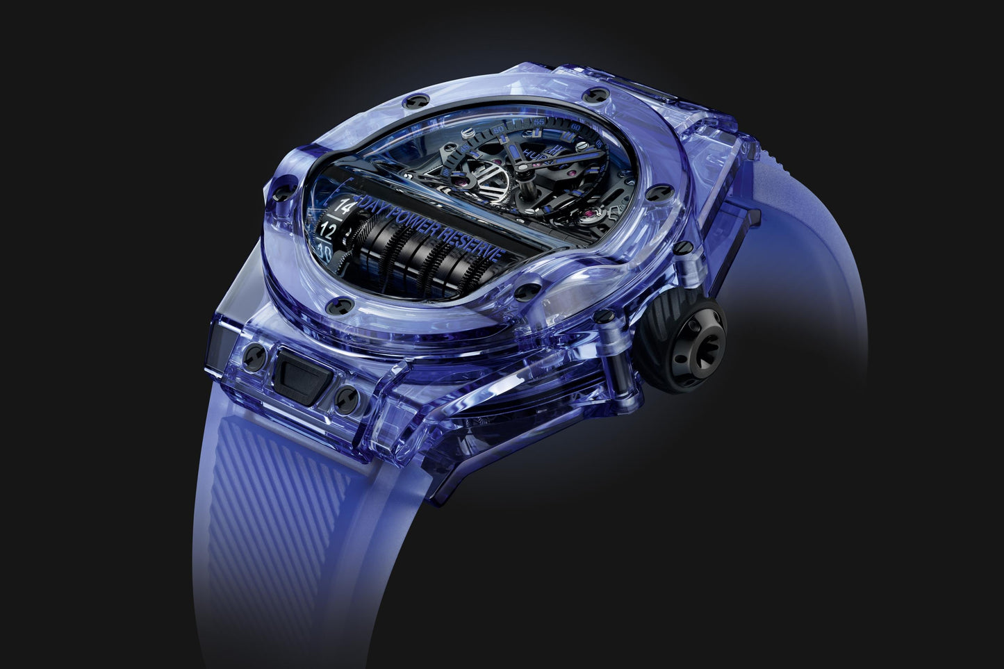 Side Hublot Big Bang MP-11 POWER RESERVE 14 DAYS BLUE SAPPHIRE Ref# 911.JL.0119.RX
