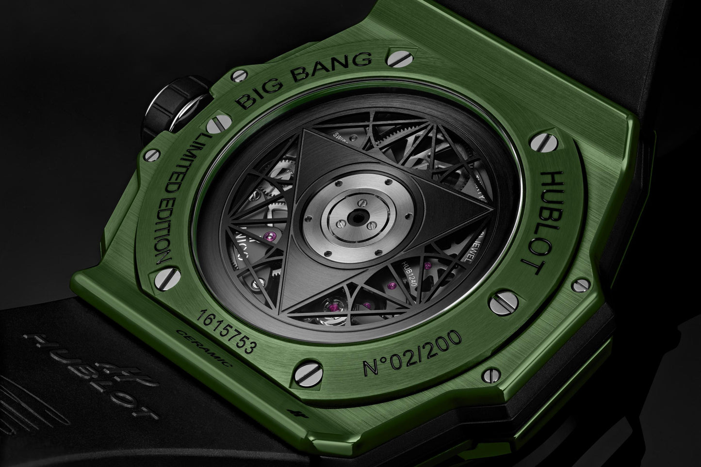 Back Hublot Big Bang SANG BLEU II GREEN CERAMIC Ref# 418.GX.5207.RX.MXM22
