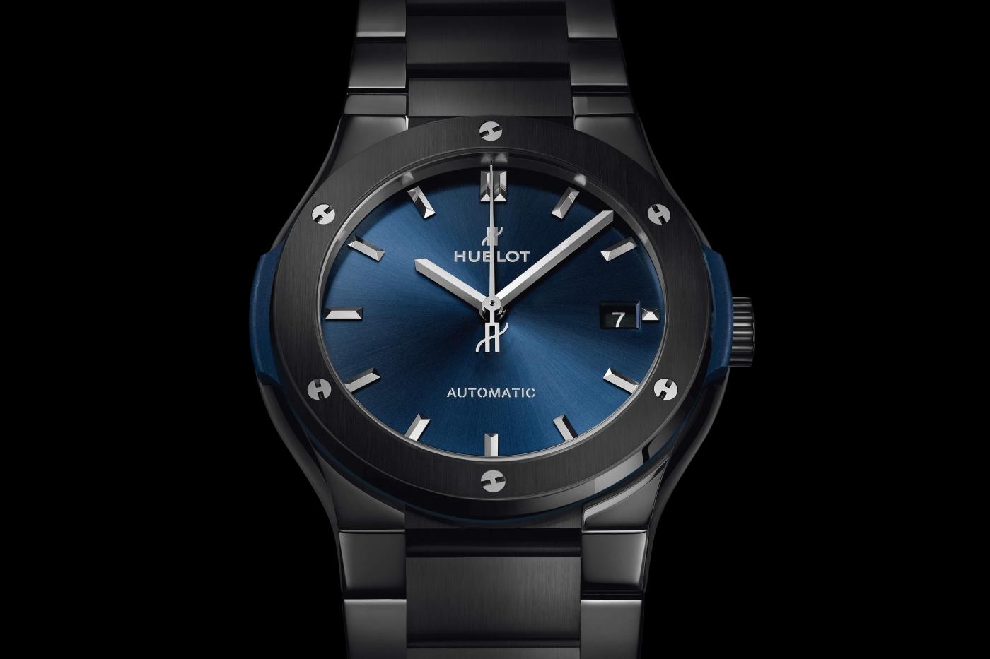 Hublot Classic Fusion Automatic 45mm Ceramic Blue, Ref# 510.CM.7170.CM, Dial