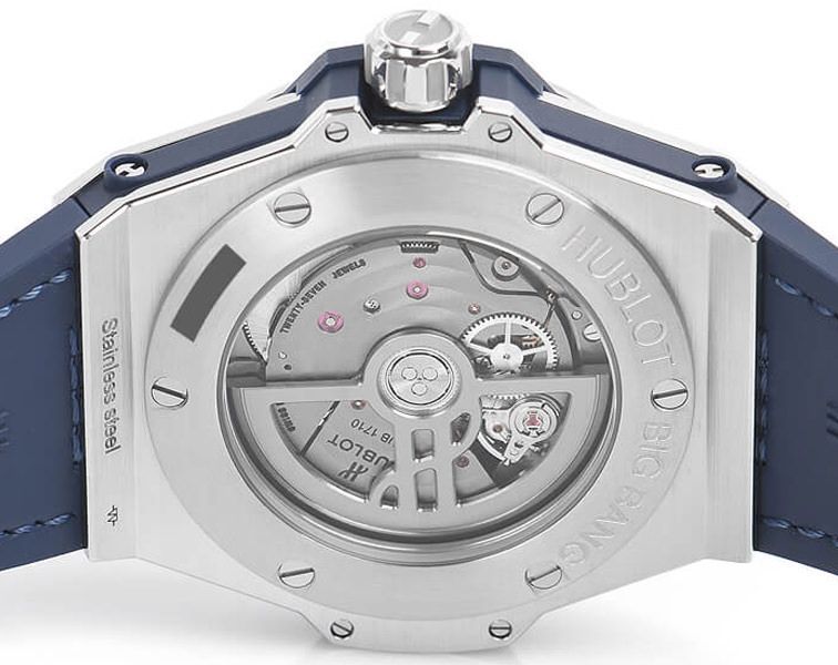 Hublot Big Bang, One Click Steel Blue Diamonds 39mm, Ref# 465.SX.7170.LR.1204, Black