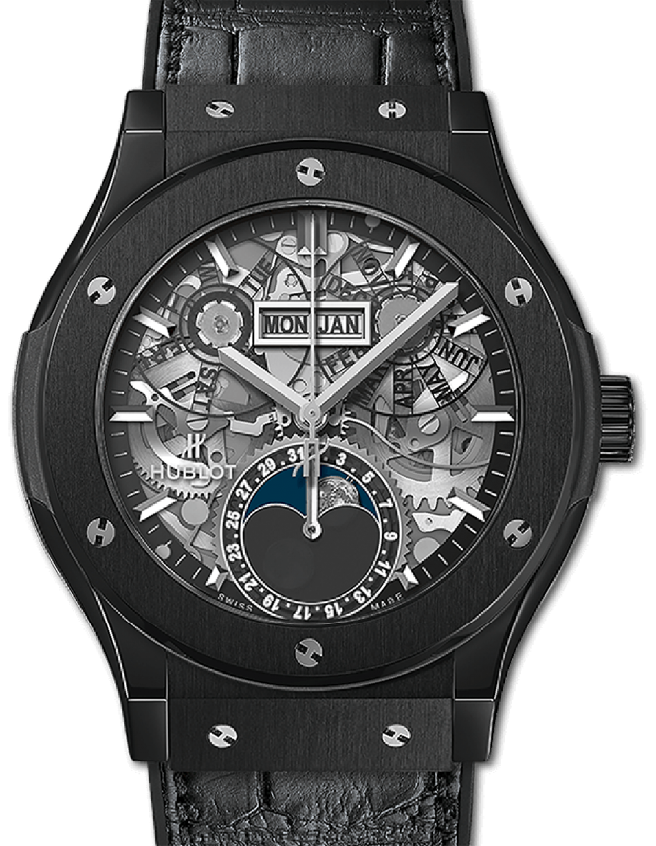 Hublot Classic Fusion Aerofusion Moonphase 42mm Black Magic, Ref# 547.CX.0170.LR, Dial