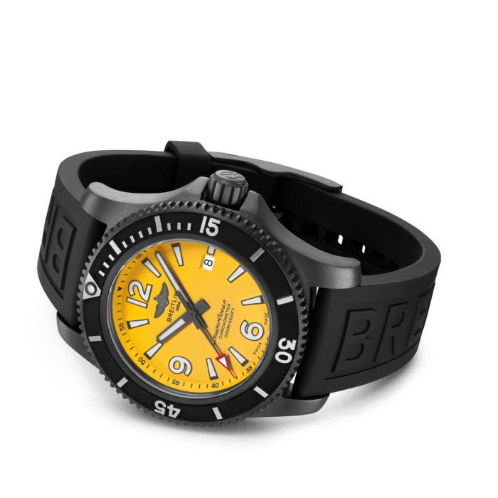 Side Breitling Superocean Automatic 46 Black Steel DLC-Coated Stainless Steel Ref# M17368D71I1S1
