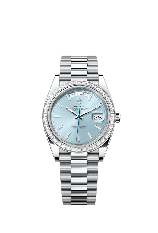 Rolex Day-Date 40, Platinum with Diamond-set, 40mm, Ref# 228396tbr-0039