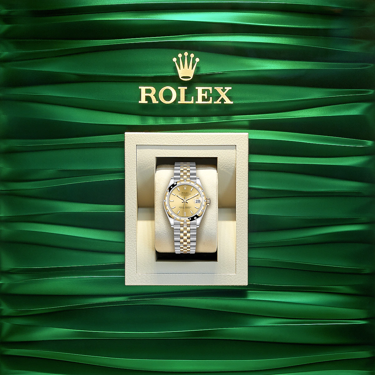 Rolex Datejust 31, Oystersteel, 18kt Yellow Gold and diamonds, Ref# 278343RBR-0014, Watch in box