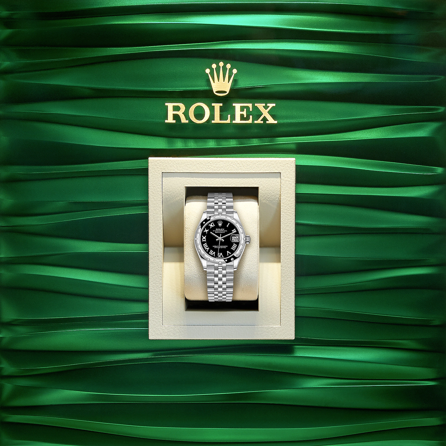 Rolex Datejust 31, Oystersteel, 18kt White Gold and diamonds, Ref# 278344RBR-0002, Watch in box