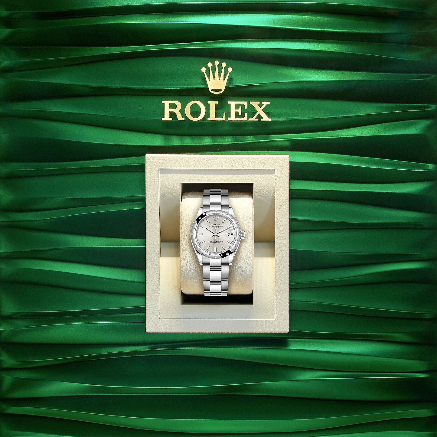 Rolex Datejust 31, Oystersteel, 18kt White Gold and diamonds, Ref# 278344RBR-0013, Watch in box
