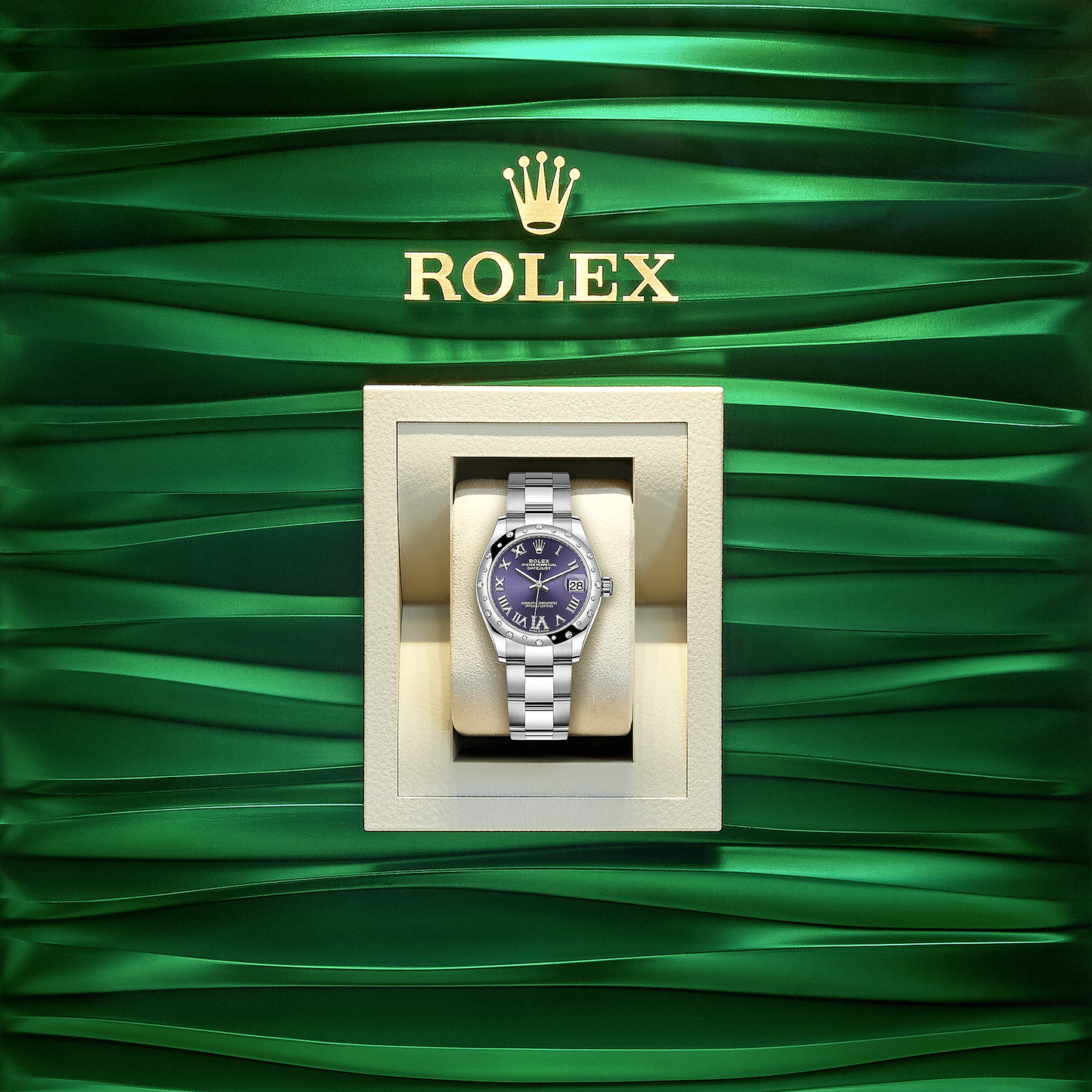 Rolex Datejust 31, Oystersteel, 18kt White Gold and diamonds, Ref# 278344RBR-0027, Watch in box