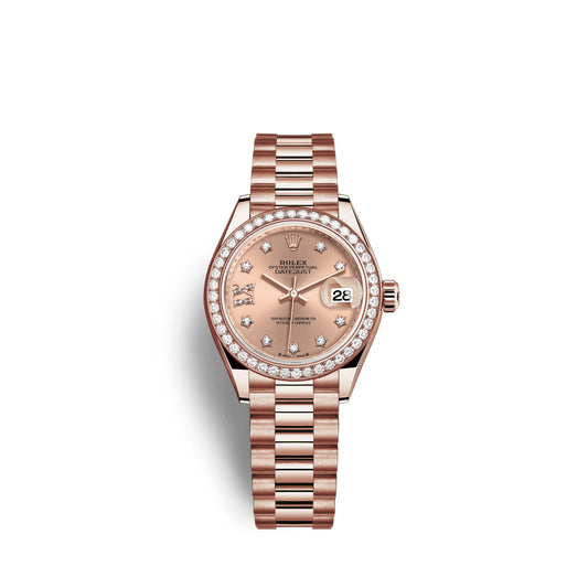 Rolex Lady-Datejust 28, 18kt Everose Gold and diamonds, Ref# 279135RBR-0029