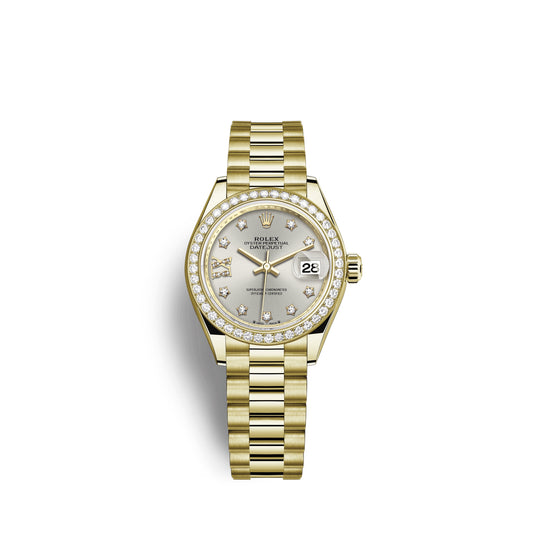 Rolex Lady-Datejust 28, 18kt Yellow Gold and diamonds, Ref# 279138RBR-0001