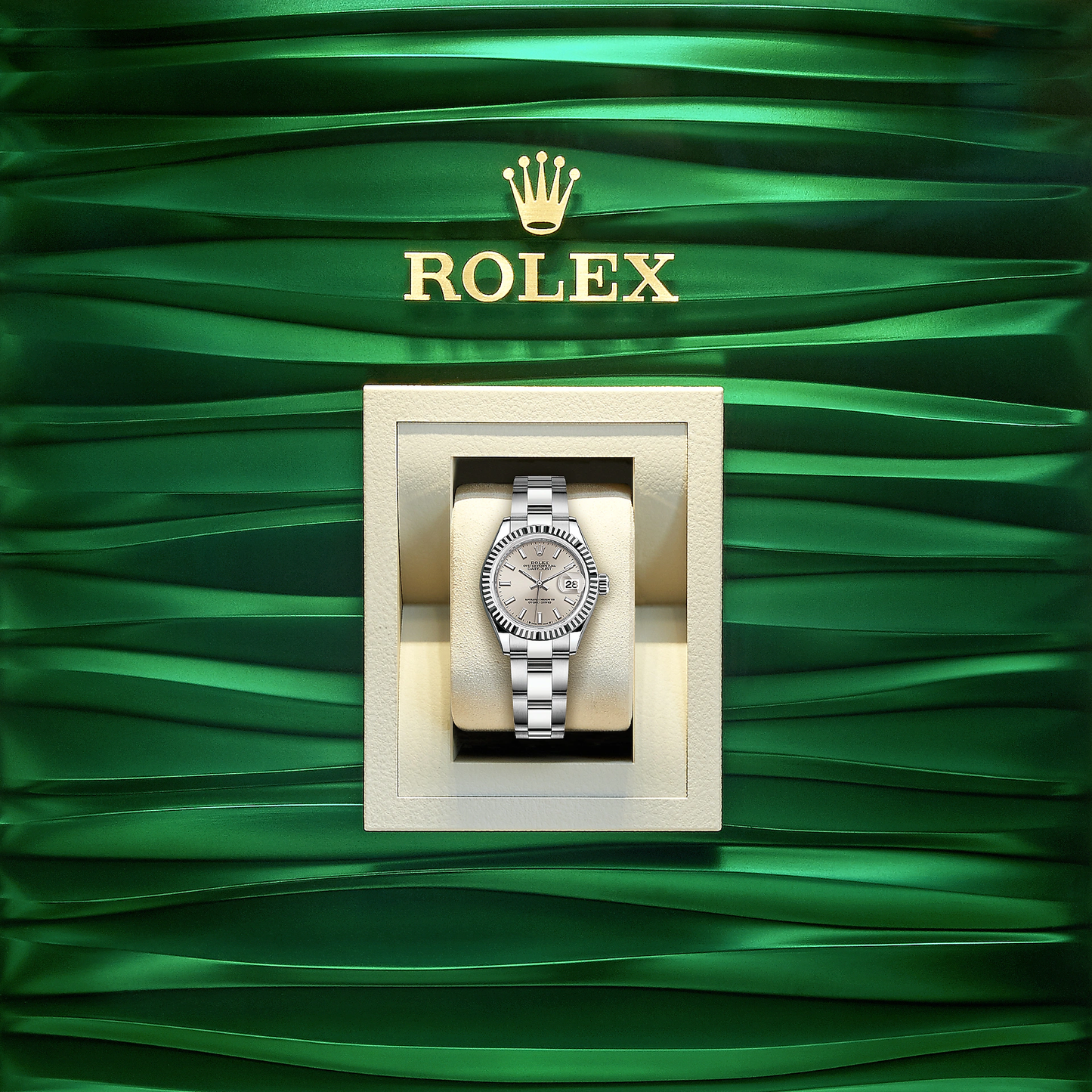 Rolex Lady-Datejust 28, Oystersteel and 18k White Gold, Ref# 279174-0006, Watch in box
