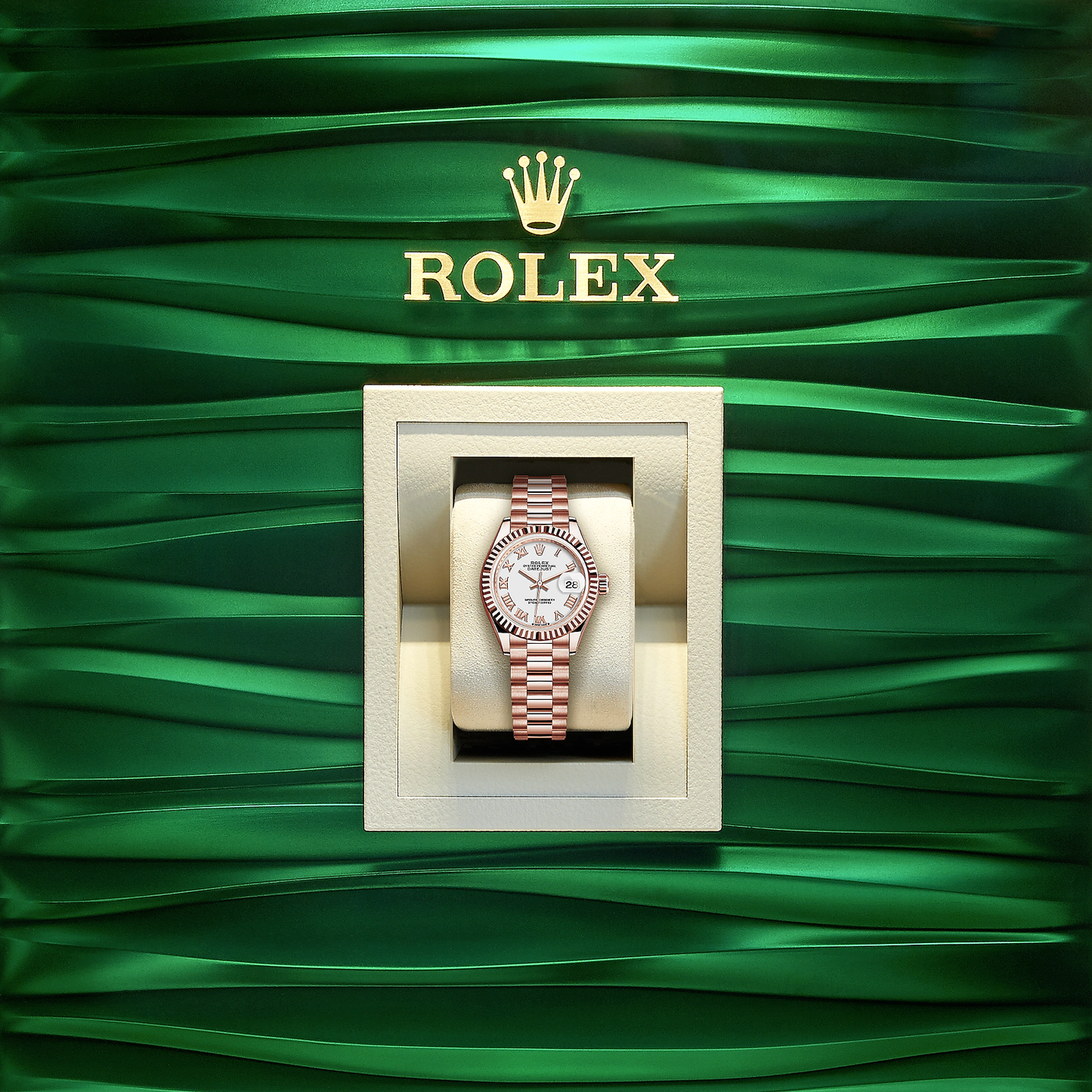 Rolex Lady-Datejust 28, 18k Everose Gold, Ref# 279175-0021, Watch in box