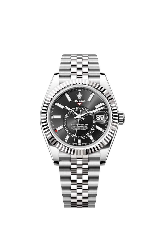 Rolex Sky Dweller 42mm Oystersteel and 18k White Gold Black
