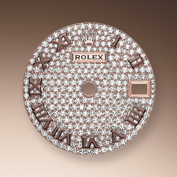 Rolex Lady-Datejust 28, 18kt Everose Gold and diamonds, Ref# 279135RBR-0022, Dial