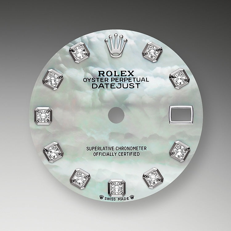 Rolex Lady-Datejust 28, Oystersteel and 18k White Gold, Ref# 279174-0010, Dial