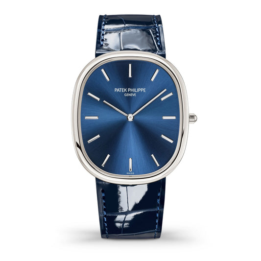 Patek Philippe Golden Ellipse «Grand-taille», Platinum, 34.5 x 39.5 mm, Ref# 5738P-001