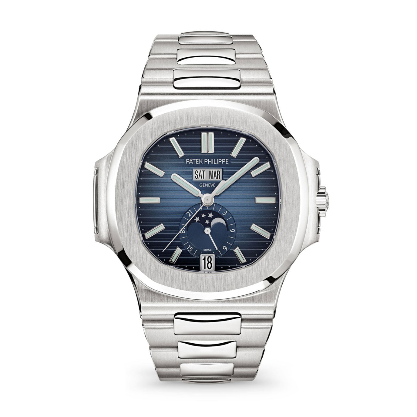 Patek Philippe Nautilus Annual Calendar, Moon Phases Watch, Stainless Steel, 40,5 mm, Ref# 5726/1A-014