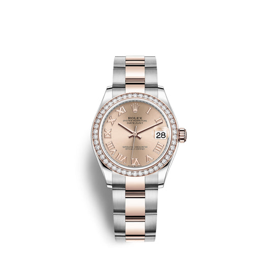 Rolex Datejust 31, Oystersteel, 18kt Everose Gold and diamonds, Ref# 278381RBR-0001