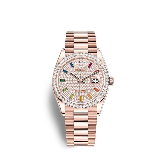 Rolex Day-Date 36 Everose gold Ref# 128345RBR-0042