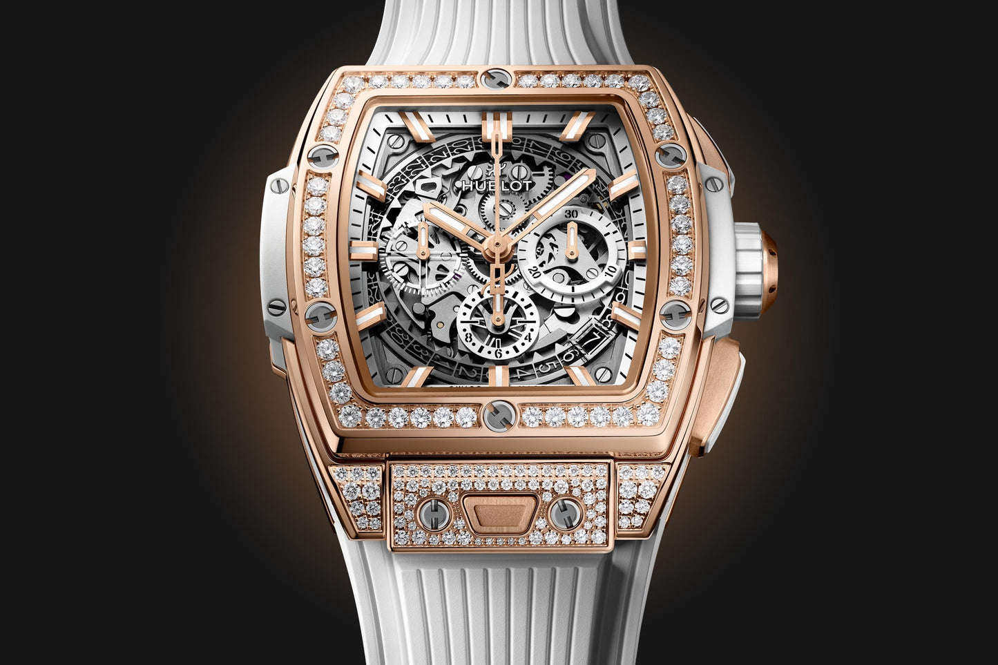 Dial Hublot Spirit of Big Bang KING GOLD WHITE PAVÉ Ref# 642.OE.2010.RW.1604