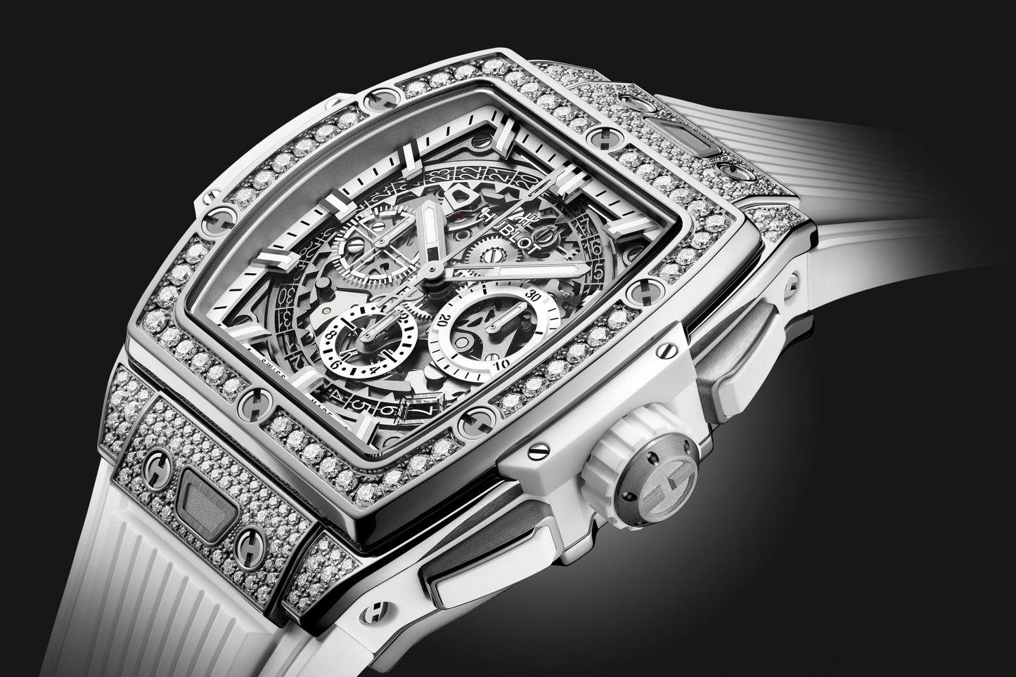 Side Hublot Spirit of Big Bang TITANIUM WHITE PAVÉ Ref# 642.NE.2010.RW.1604