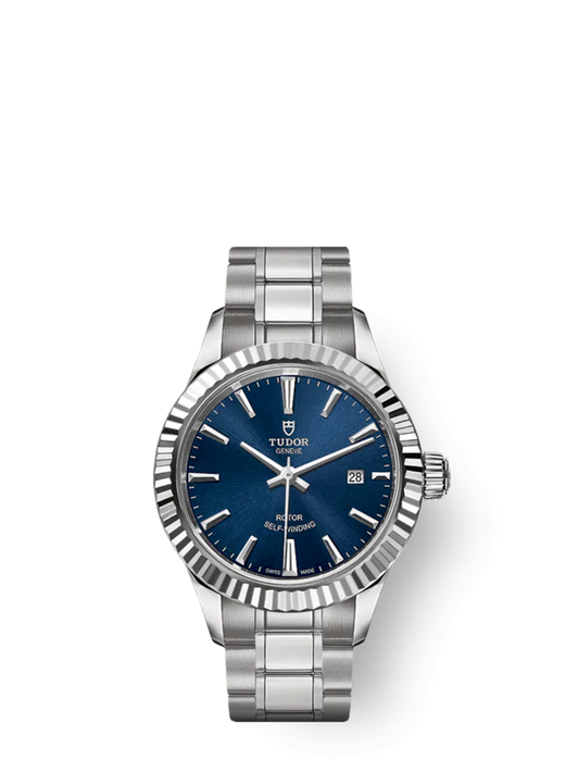 Tudor Style, Stainless Steel and Diamond-set, 28mm, Ref# M12110-0013