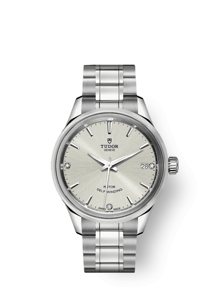 Tudor Style, Stainless Steel and Diamond-set 34mm, Ref# M12300-0003