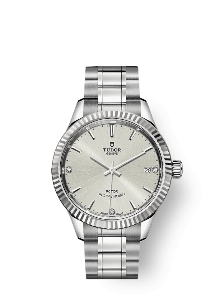 Tudor Style Stainless Steel and Diamond set 34mm Ref M12310 0007