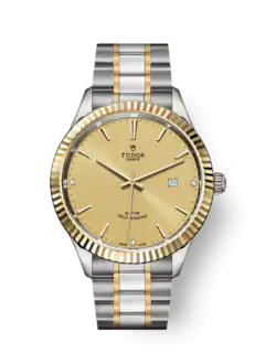 Tudor Style, Stainless Steel and Yellow Gold with Diamond-set 