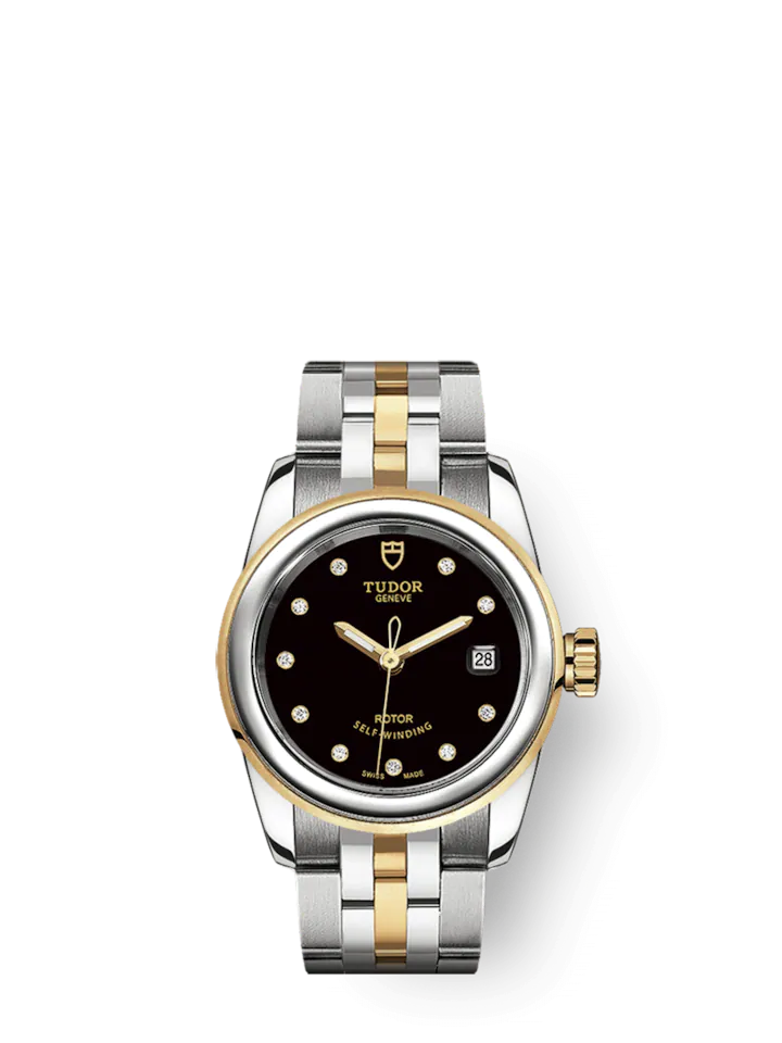 Tudor Glamour Date, Stainless Steel and 18k Yellow Gold with Diamond-set, 26mm, Ref# M51003-0007