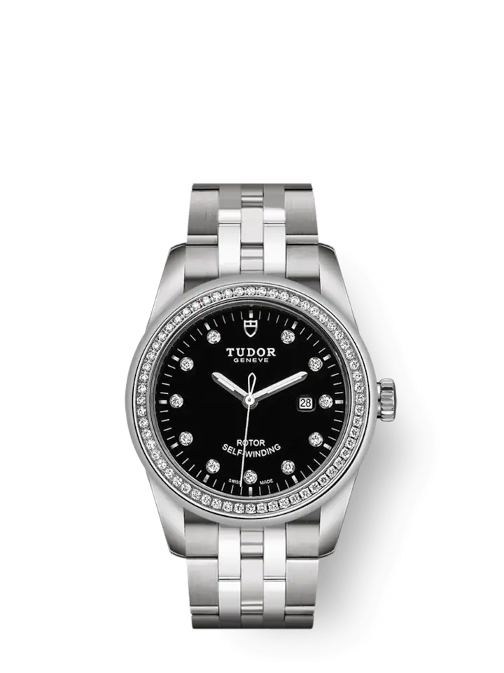 Tudor Glamour Date, Stainless Steel and Diamond-set with Diamond-set bezel, 31mm, Ref# M53020-0007