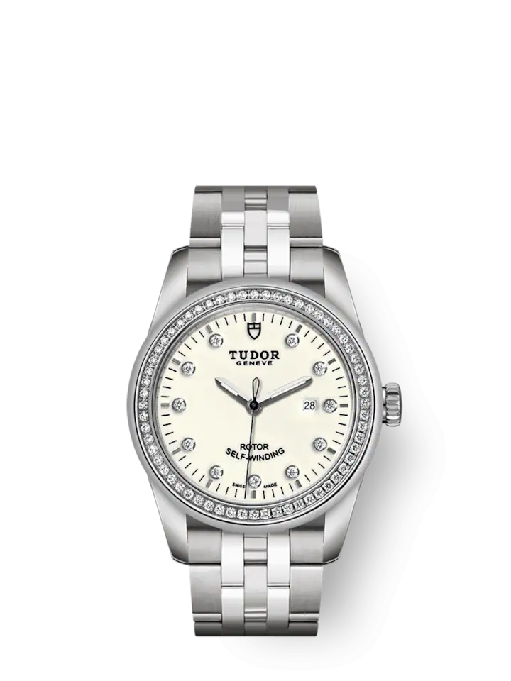 Tudor Glamour Date, Stainless Steel and Diamond-set with Diamond-set bezel, 31mm, Ref# M53020-0074