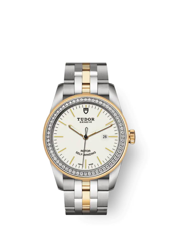 Tudor Glamour Date, Stainless Steel and 18k Yellow Gold with Diamond-set, 31mm, Ref# M53023-0065