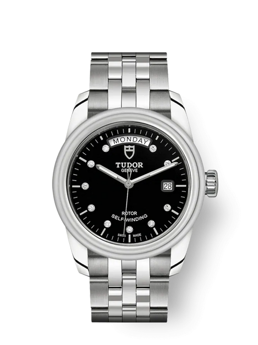 Tudor Glamour Date+Day, Stainless Steel and Diamond-set, 39mm, Ref# M56000-0008