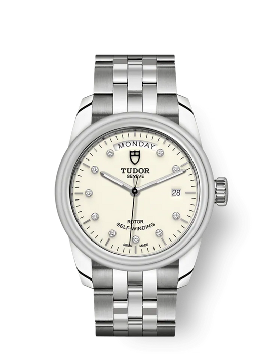 Tudor Glamour Date+Day, Stainless Steel and Diamond-set, 39mm, Ref# M56000-0182