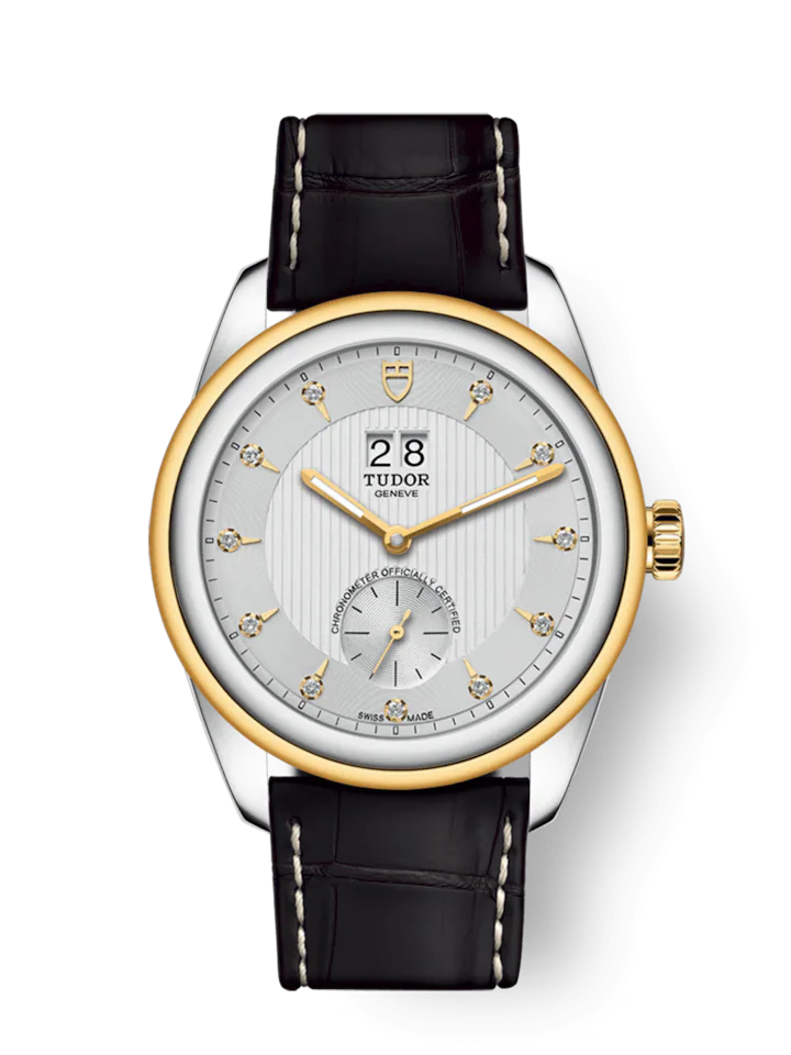 Tudor Glamour Double Date, Stainless Steel and 18k Yellow Gold with Diamond-set, 42mm, Ref# M57103-0023