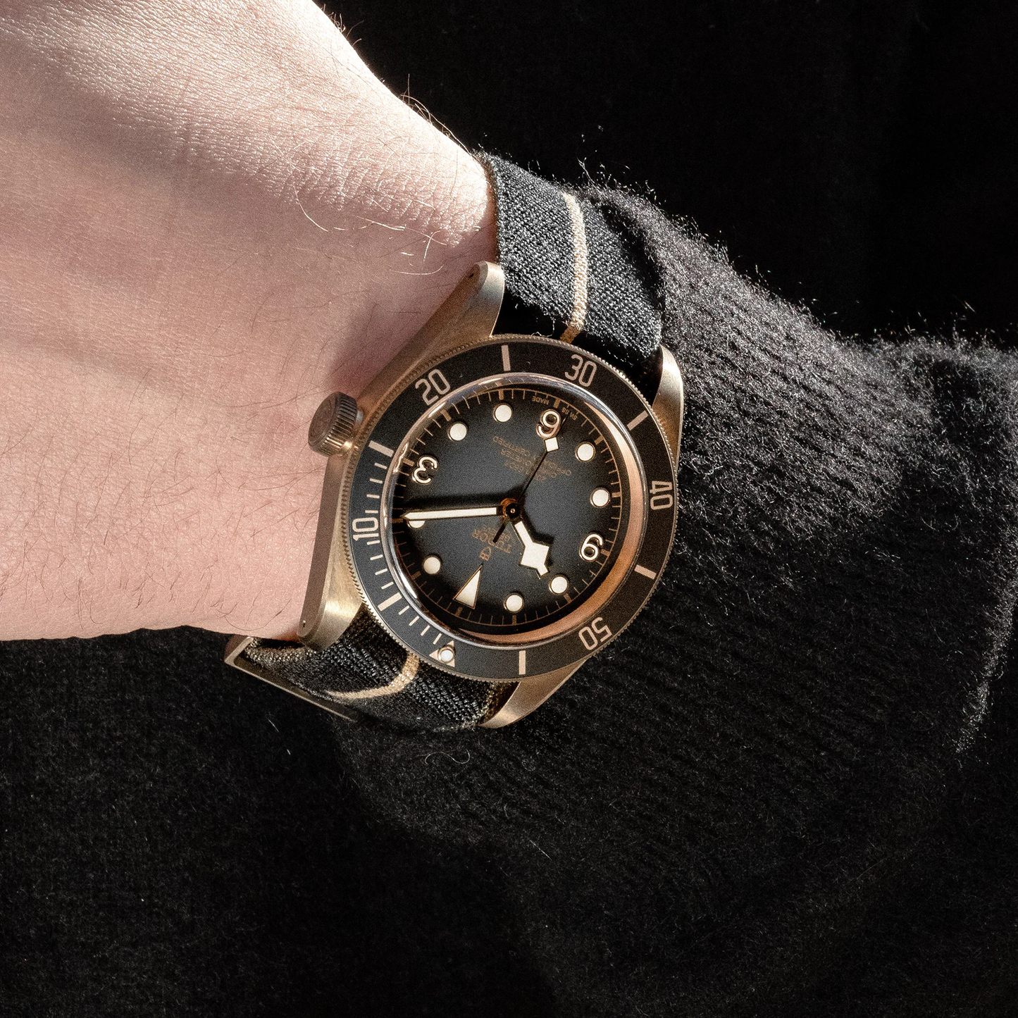 Tudor Black Bay Bronze, 43mm, Bronze, Ref# M79250BA-0002, Watch on hand