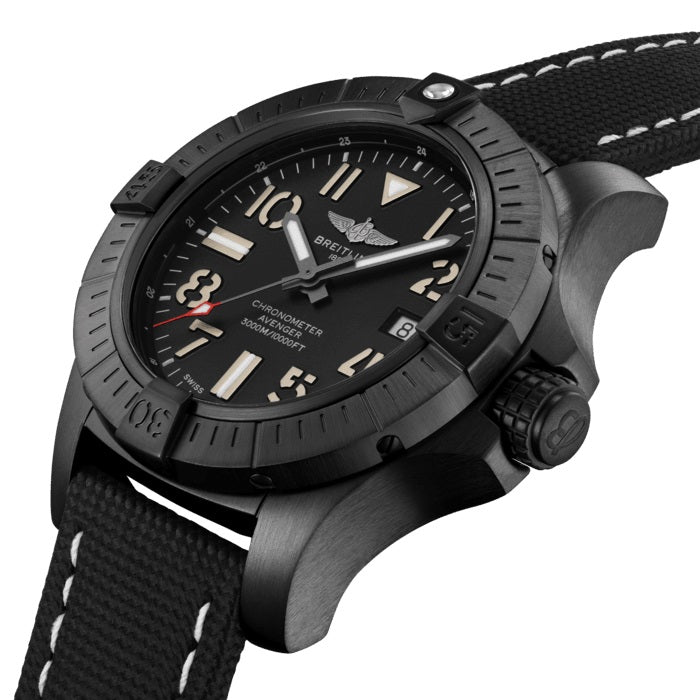 Dial Breitling Avenger Automatic 45 Seawolf Night Mission DLC-Coated Titanium Ref# V17319101B1X1