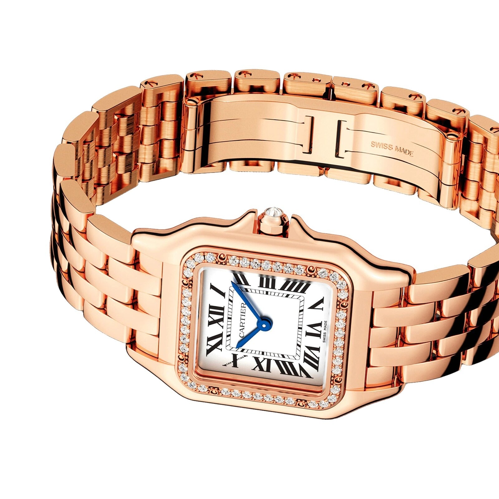 Unworn Cartier Panthère de Cartier Medium, 18k Rose Gold, Diamonds, 27mm x 37mm, Ref# WJPN0009, Main view, Front