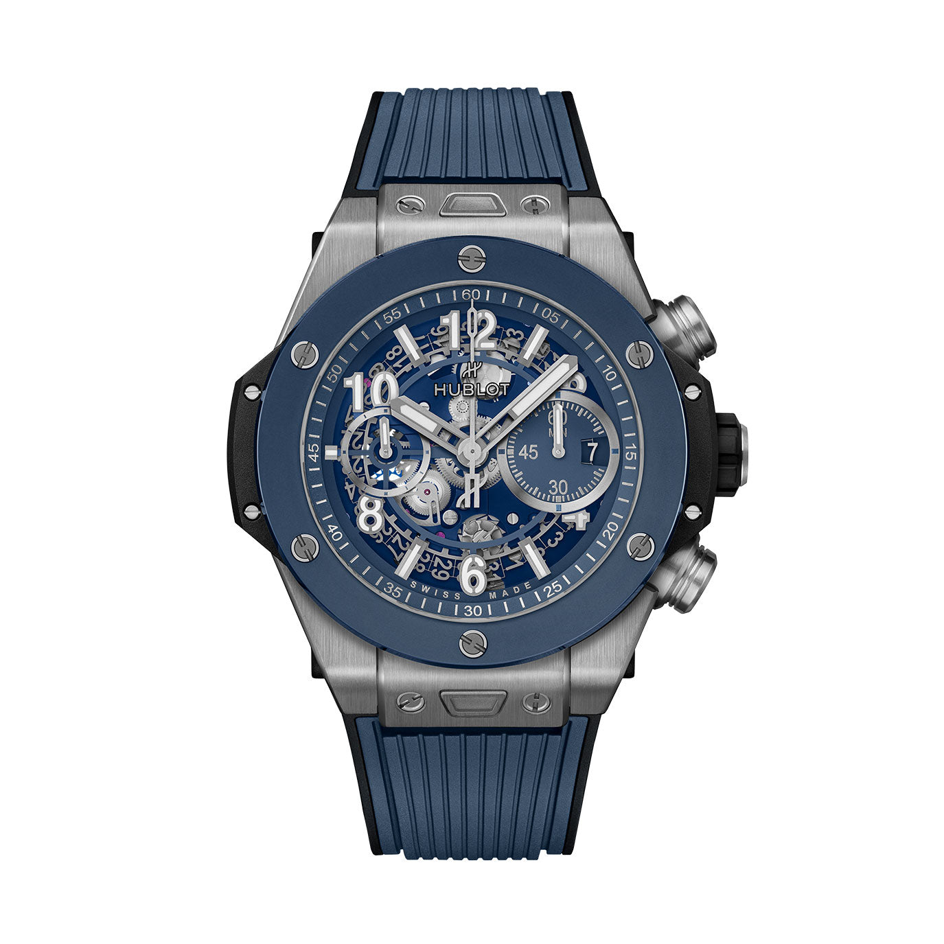 Hublot Big Bang Unico Titanium Blue Ceramic Ref# 421.NL.5170.RX. box and papers