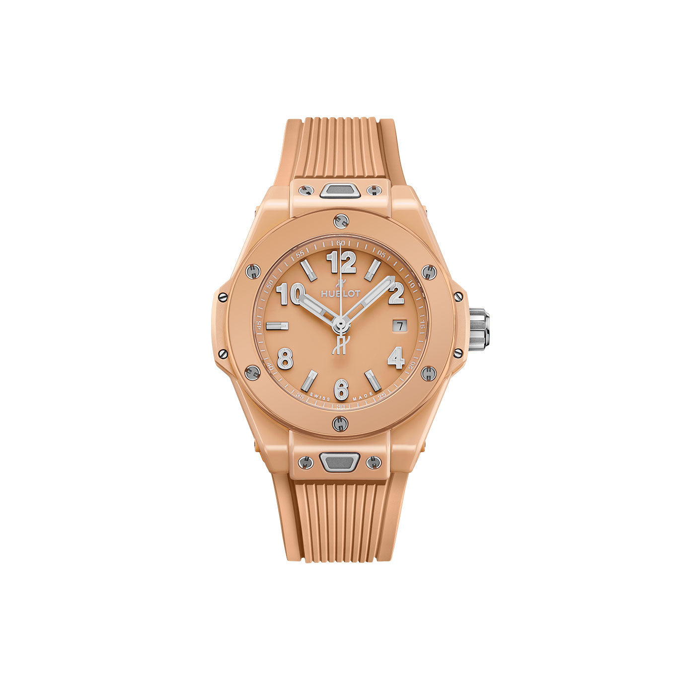 Unworn, Hublot Big Bang Peach Ceramic, Ref# 485.CUP.5920.RX, box and papers.