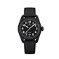 Black Zenith Pilot watch featuring a striped dial, bold hour markers, and a textured strap.