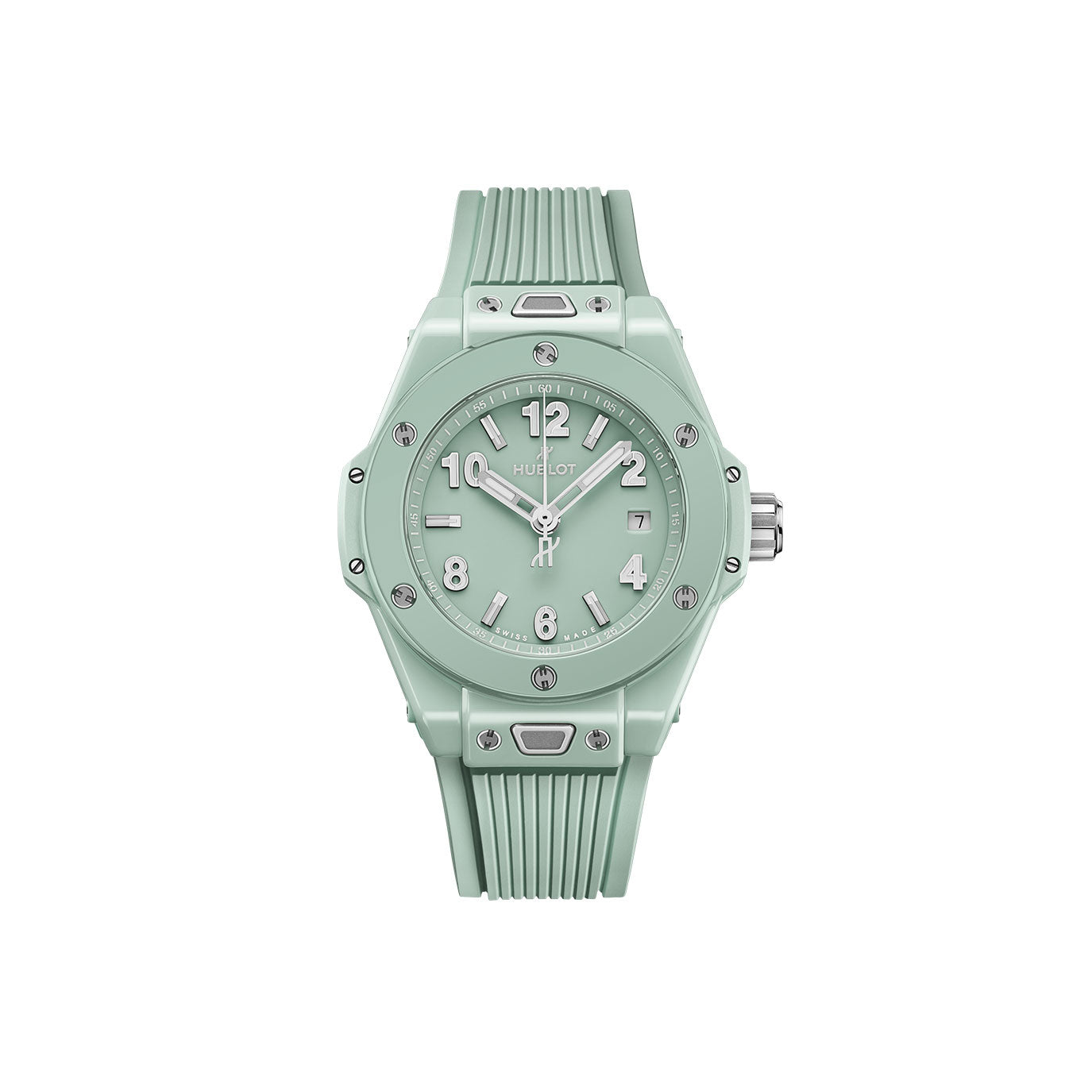 Unworn Hublot Big Bang Mint Green Ceramic, Ref# 485.GS.5271.RX, box and papers.