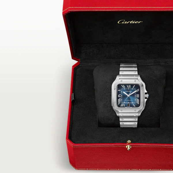 Unworn Cartier Santos de Cartier, Stainless Steel, 39.8mm, Ref# WSSA0030, Watch in box