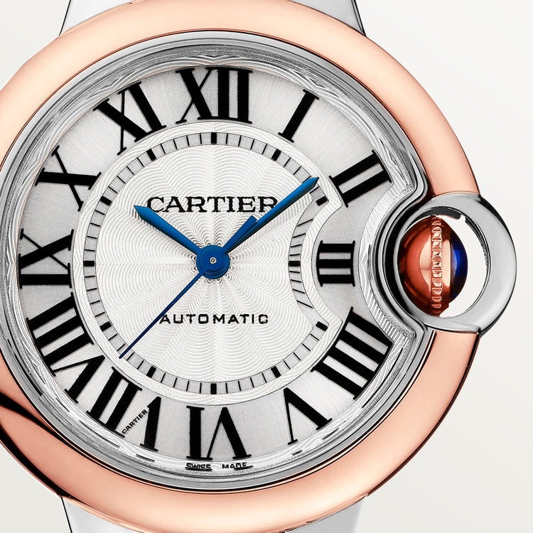 Unworn Cartier Ballon Bleu, Stainless Steel and 18k Rose Gold, 36mm, Ladies, Ref# W2BB0033, Dial