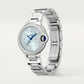 Unworn Cartier Ballon Bleu de Cartier, Stainless Steel and Diamonds, 33mm, Ref# W4BB0028, Main view