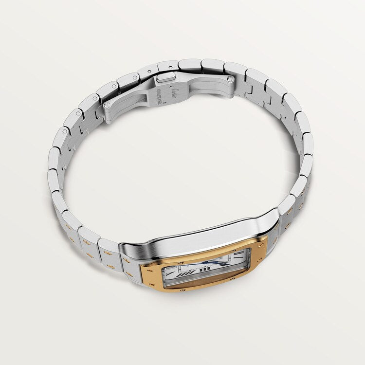 Unworn Cartier Santos de Cartier, Stainless Steel and 18k Yellow Gold, 39.8mm, Ref# W2SA0009, Main view left