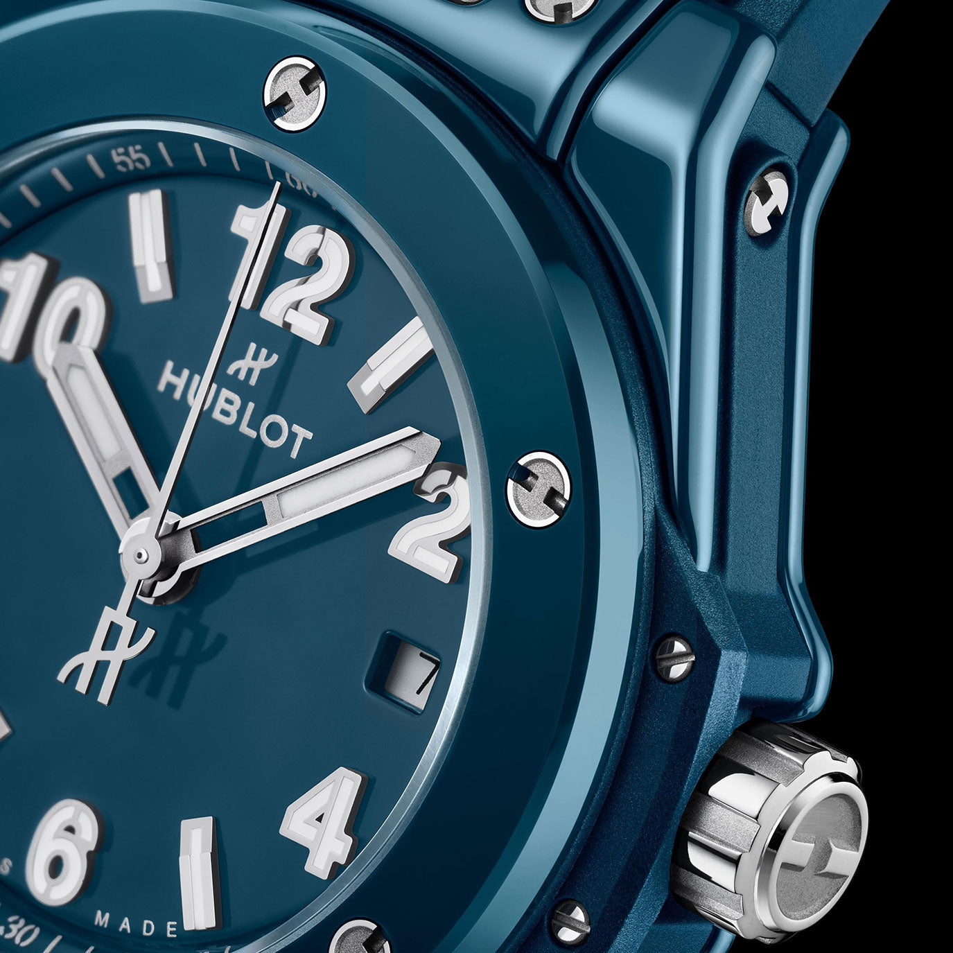 Unworn Hublot Big Bang Petrol Blue Ceramic, Ref# 485.ES.5171.RX, box and papers.